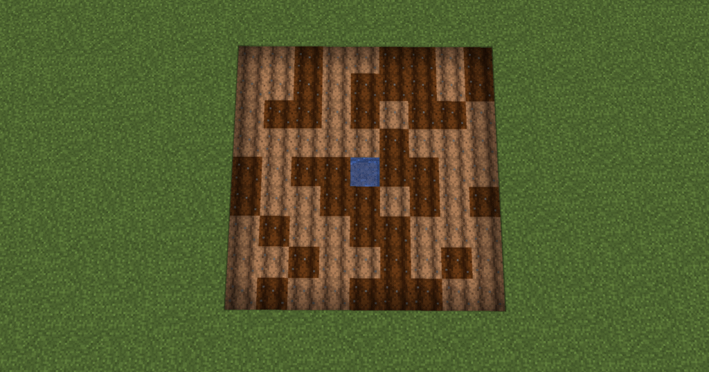 Stage 1 of Minecraft wheat farm
